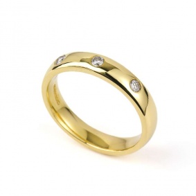 18YG Diamond set Wedding Band Size J1/2